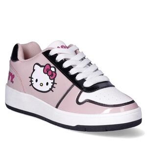 NWT Hello Kitty Shoes Size 6 Black, Pink, White Lace Up Low Top Sneakers